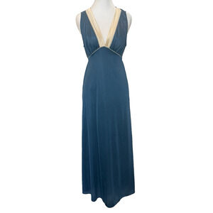 Vintage 70s Barad Womens Satin Babydoll Tie Back Maxi Slip Dress Size M USA Unio